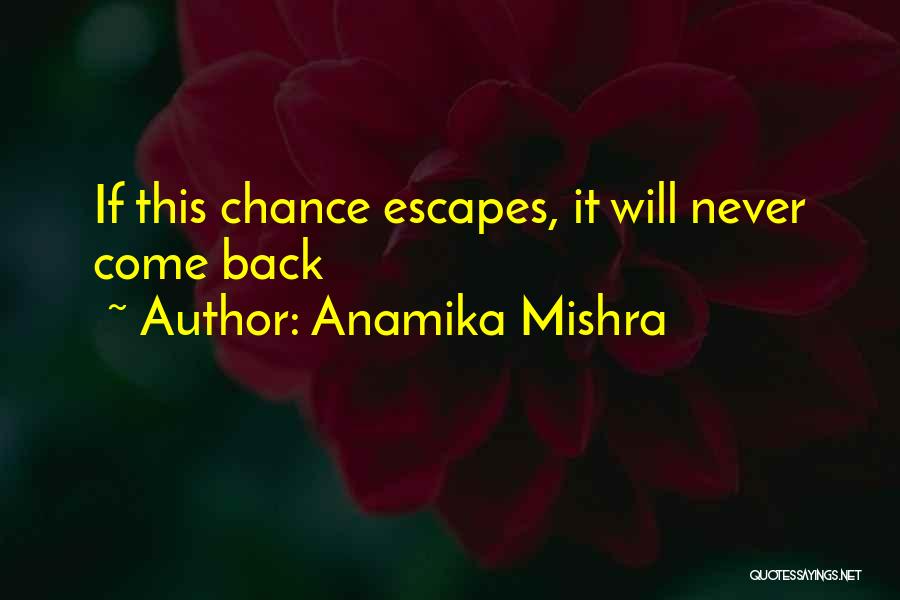 Anamika Mishra Quotes: If This Chance Escapes, It Will Never Come Back
