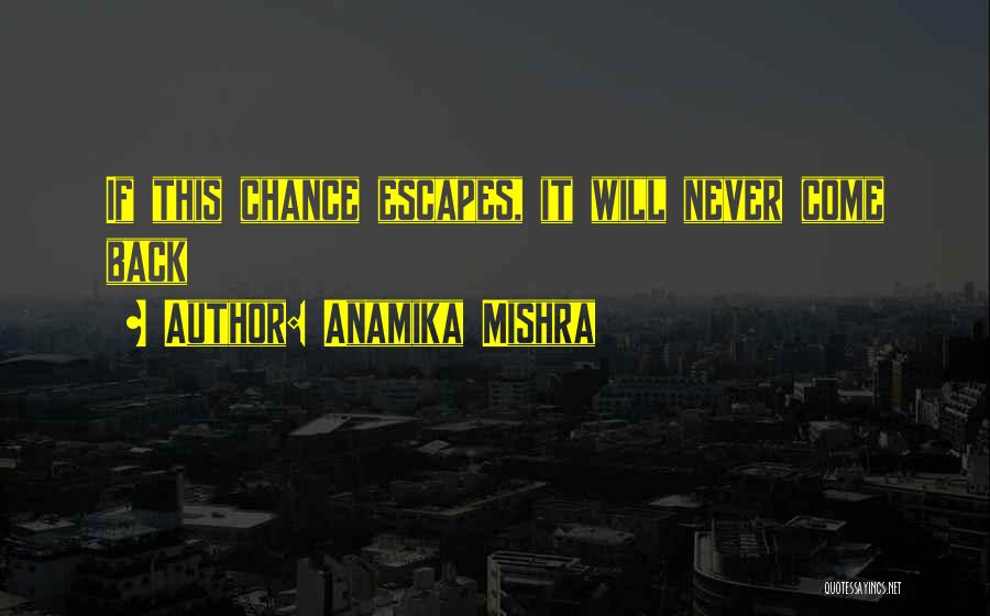 Anamika Mishra Quotes: If This Chance Escapes, It Will Never Come Back