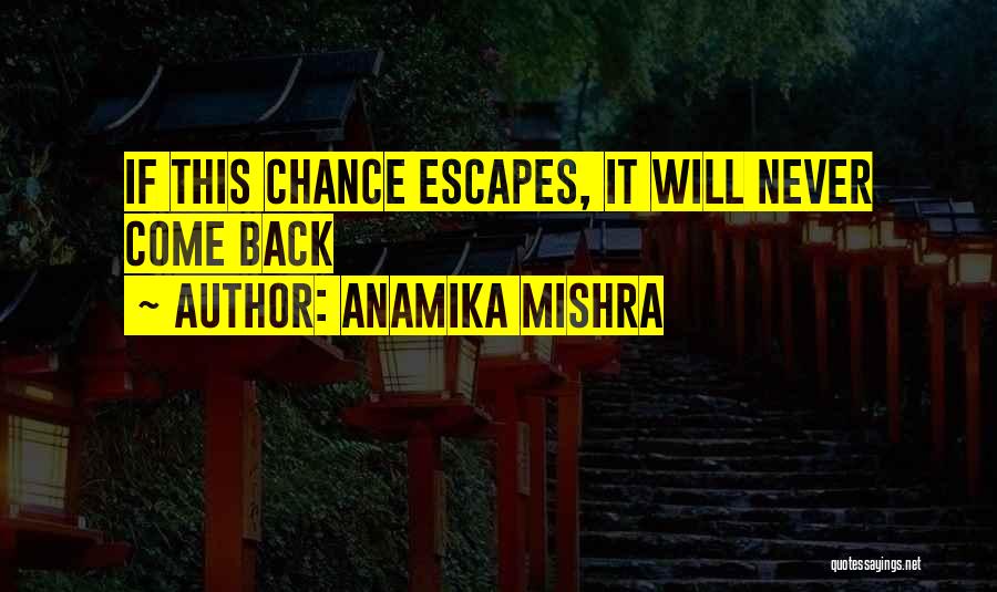 Anamika Mishra Quotes: If This Chance Escapes, It Will Never Come Back