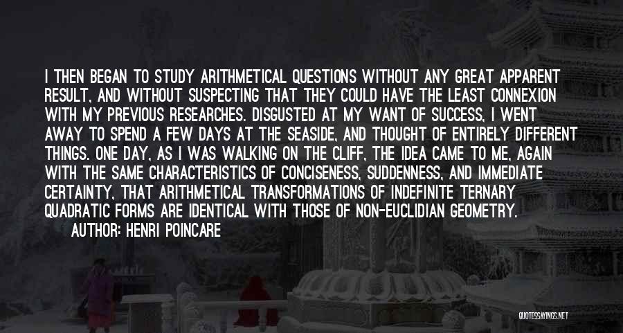 Henri Poincare Quotes: I Then Began To Study Arithmetical Questions Without Any Great Apparent Result, And Without Suspecting That They Could Have The