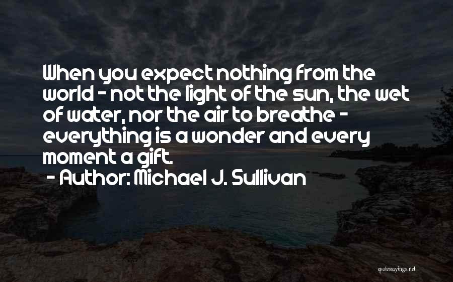 Michael J. Sullivan Quotes: When You Expect Nothing From The World - Not The Light Of The Sun, The Wet Of Water, Nor The
