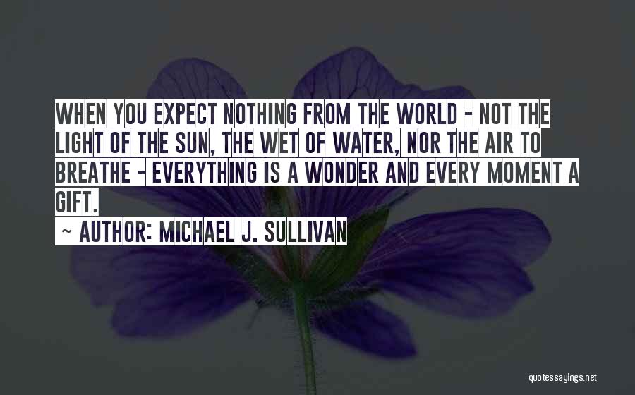 Michael J. Sullivan Quotes: When You Expect Nothing From The World - Not The Light Of The Sun, The Wet Of Water, Nor The