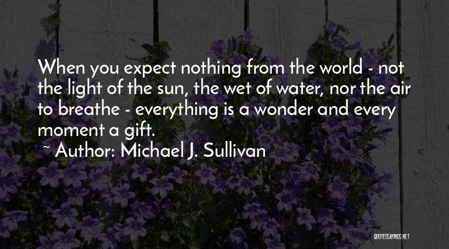 Michael J. Sullivan Quotes: When You Expect Nothing From The World - Not The Light Of The Sun, The Wet Of Water, Nor The