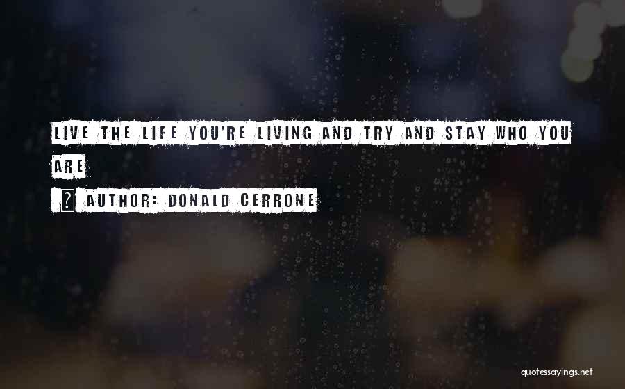 Donald Cerrone Quotes: Live The Life You're Living And Try And Stay Who You Are