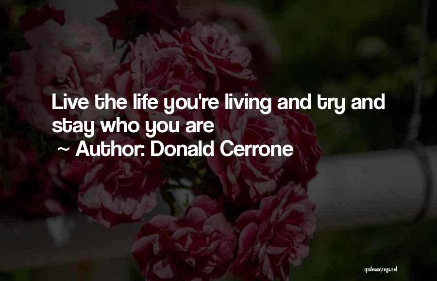 Donald Cerrone Quotes: Live The Life You're Living And Try And Stay Who You Are