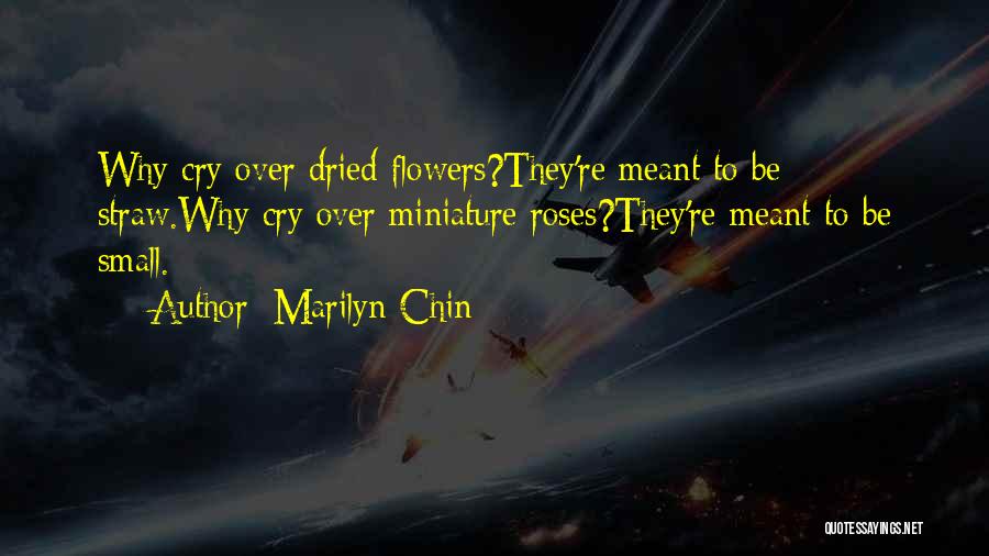 Marilyn Chin Quotes: Why Cry Over Dried Flowers?they're Meant To Be Straw.why Cry Over Miniature Roses?they're Meant To Be Small.