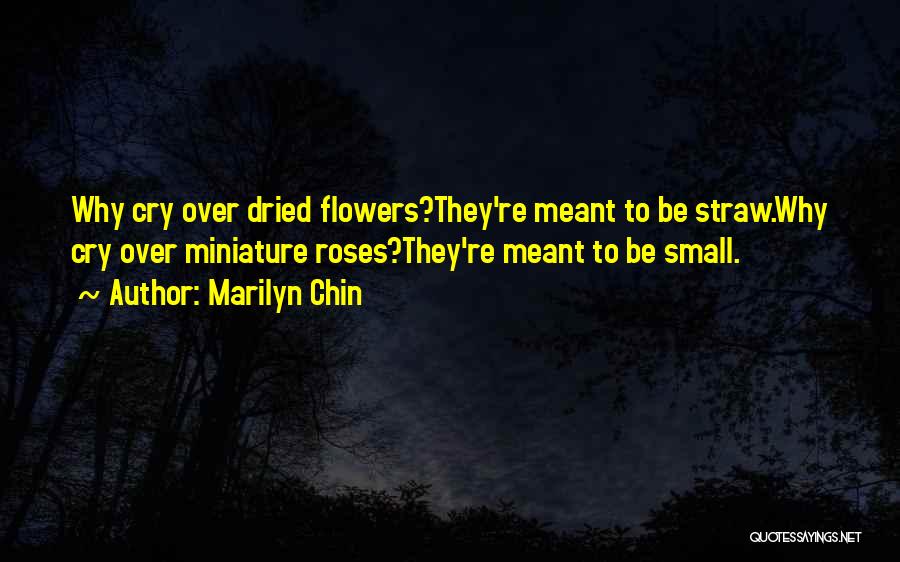 Marilyn Chin Quotes: Why Cry Over Dried Flowers?they're Meant To Be Straw.why Cry Over Miniature Roses?they're Meant To Be Small.