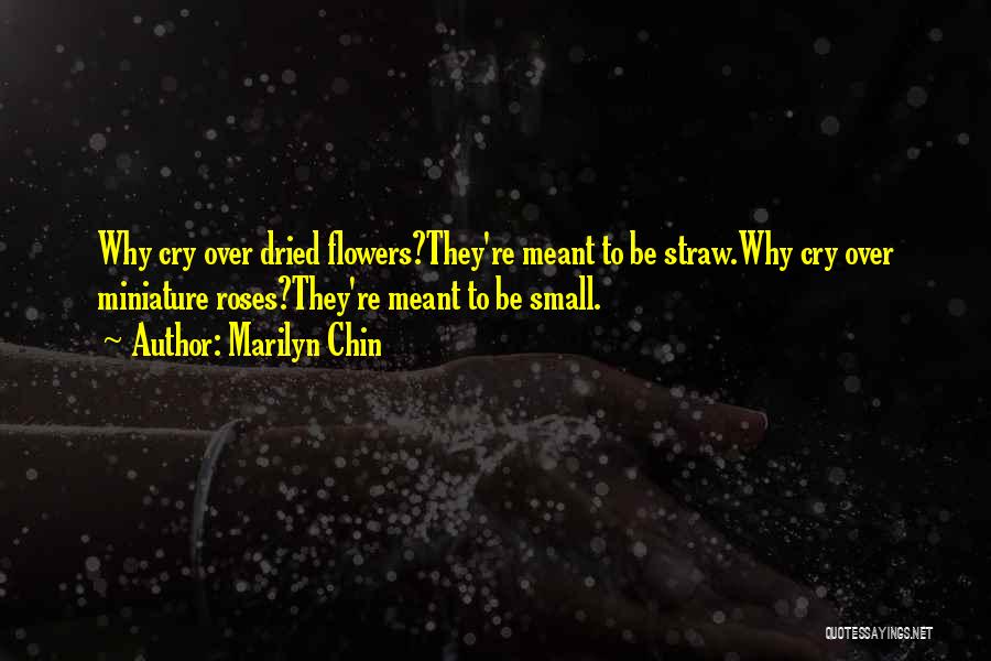 Marilyn Chin Quotes: Why Cry Over Dried Flowers?they're Meant To Be Straw.why Cry Over Miniature Roses?they're Meant To Be Small.