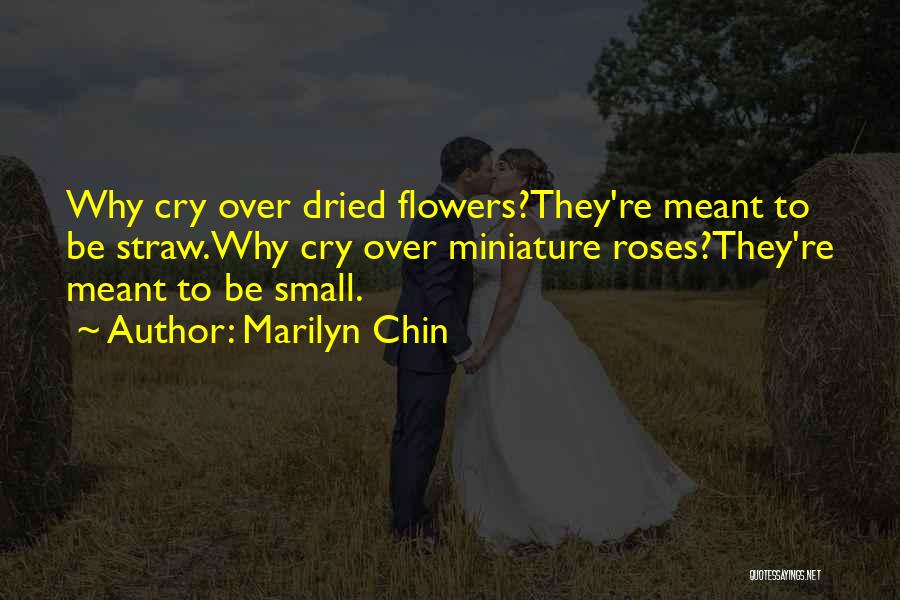 Marilyn Chin Quotes: Why Cry Over Dried Flowers?they're Meant To Be Straw.why Cry Over Miniature Roses?they're Meant To Be Small.