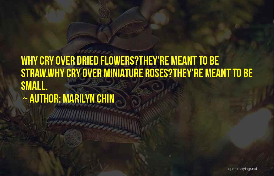 Marilyn Chin Quotes: Why Cry Over Dried Flowers?they're Meant To Be Straw.why Cry Over Miniature Roses?they're Meant To Be Small.