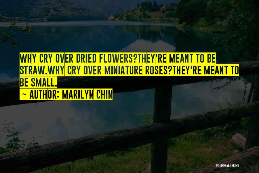 Marilyn Chin Quotes: Why Cry Over Dried Flowers?they're Meant To Be Straw.why Cry Over Miniature Roses?they're Meant To Be Small.