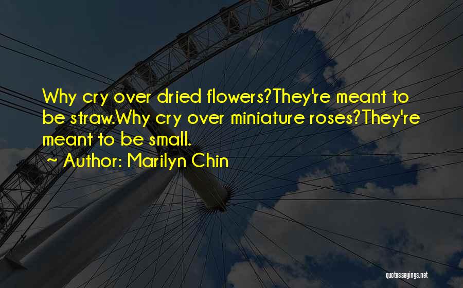 Marilyn Chin Quotes: Why Cry Over Dried Flowers?they're Meant To Be Straw.why Cry Over Miniature Roses?they're Meant To Be Small.