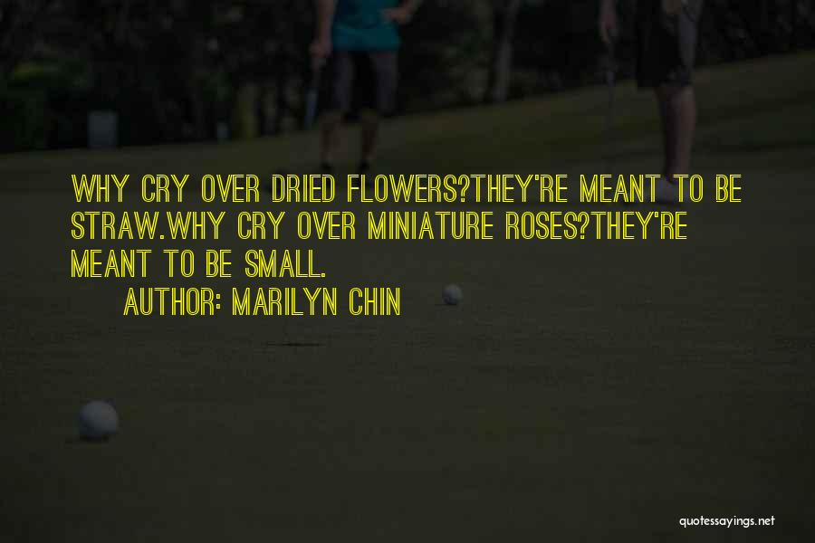 Marilyn Chin Quotes: Why Cry Over Dried Flowers?they're Meant To Be Straw.why Cry Over Miniature Roses?they're Meant To Be Small.