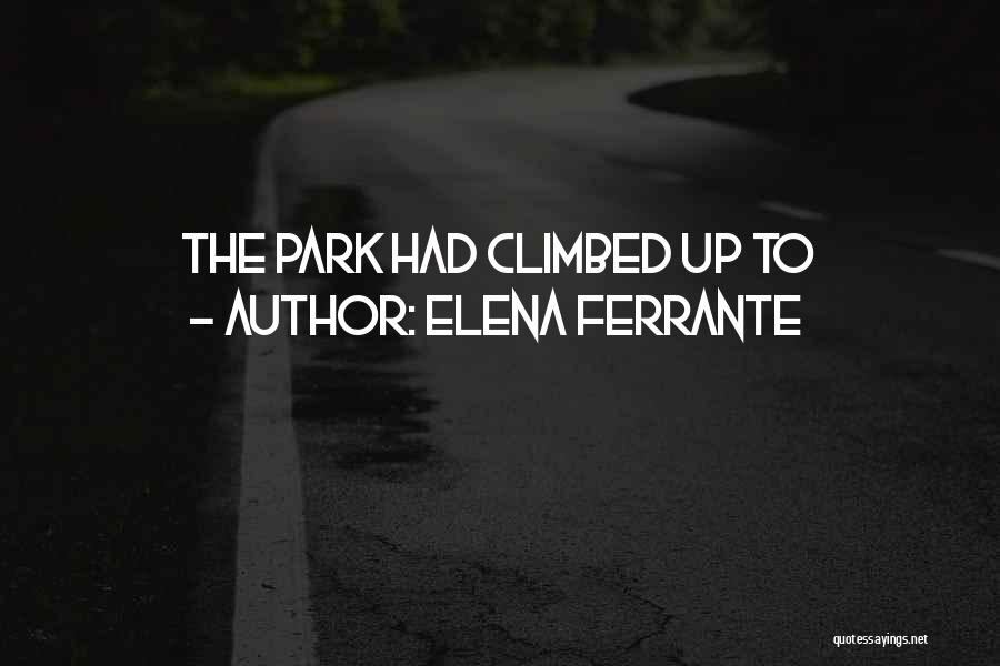 Elena Ferrante Quotes: The Park Had Climbed Up To