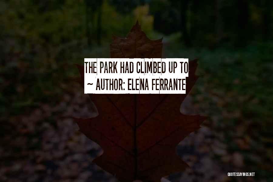 Elena Ferrante Quotes: The Park Had Climbed Up To