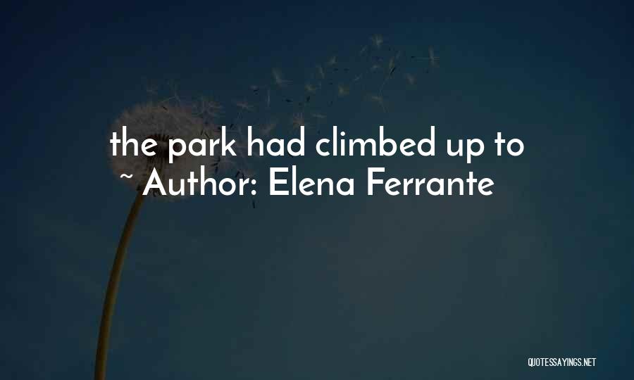 Elena Ferrante Quotes: The Park Had Climbed Up To