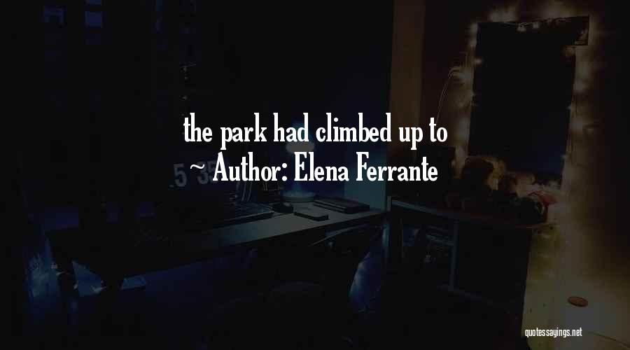 Elena Ferrante Quotes: The Park Had Climbed Up To
