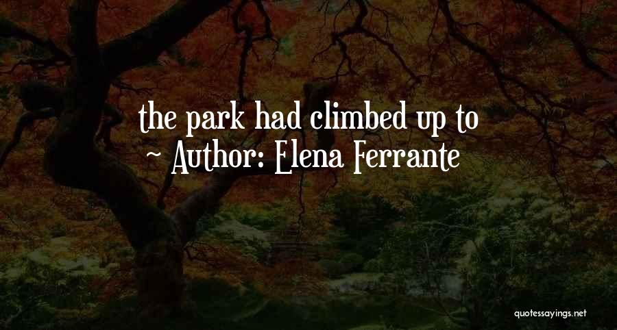 Elena Ferrante Quotes: The Park Had Climbed Up To