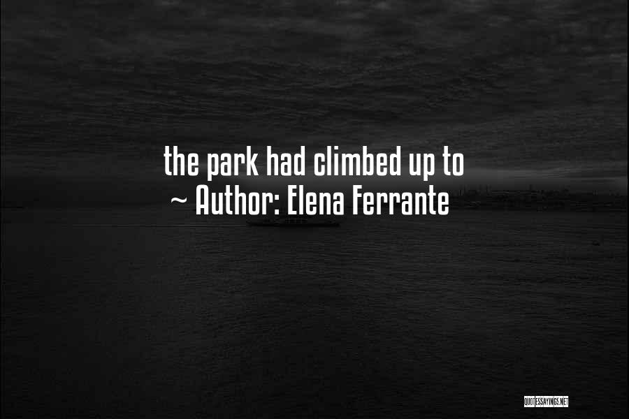 Elena Ferrante Quotes: The Park Had Climbed Up To