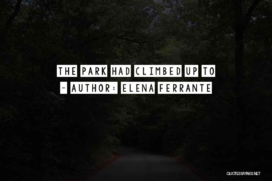 Elena Ferrante Quotes: The Park Had Climbed Up To