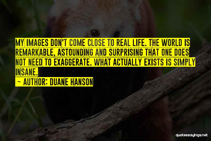 Duane Hanson Quotes: My Images Don't Come Close To Real Life. The World Is Remarkable, Astounding And Surprising That One Does Not Need