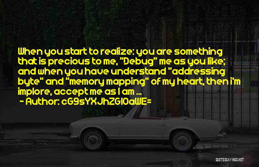 CG9sYXJhZGl0aWE= Quotes: When You Start To Realize: You Are Something That Is Precious To Me, Debug Me As You Like; And When