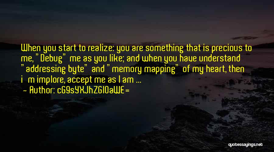 CG9sYXJhZGl0aWE= Quotes: When You Start To Realize: You Are Something That Is Precious To Me, Debug Me As You Like; And When