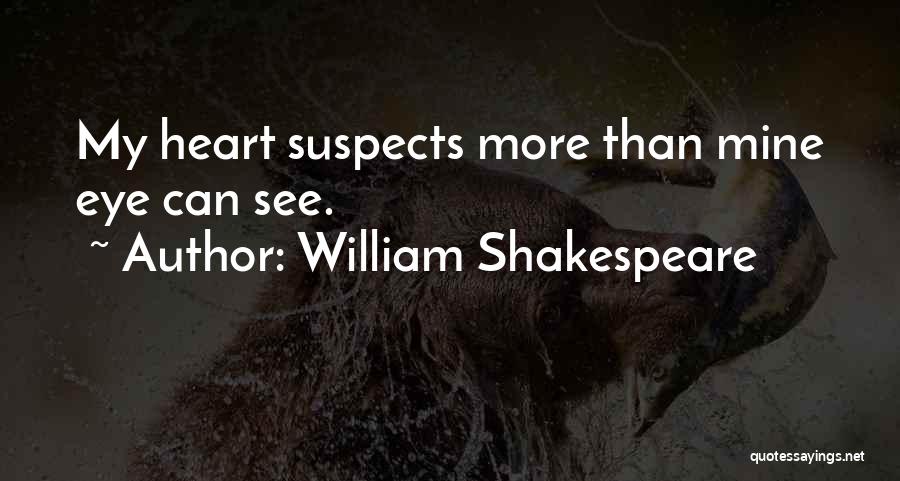 William Shakespeare Quotes: My Heart Suspects More Than Mine Eye Can See.