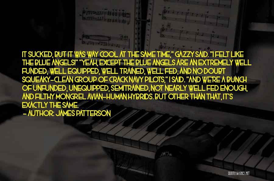 James Patterson Quotes: It Sucked, But It Was Way Cool At The Same Time, Gazzy Said. I Felt Like The Blue Angels! Yeah,