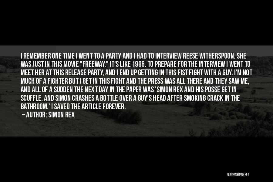 Simon Rex Quotes: I Remember One Time I Went To A Party And I Had To Interview Reese Witherspoon. She Was Just In