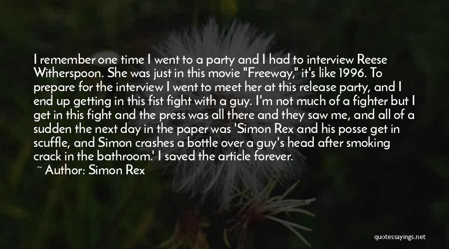 Simon Rex Quotes: I Remember One Time I Went To A Party And I Had To Interview Reese Witherspoon. She Was Just In