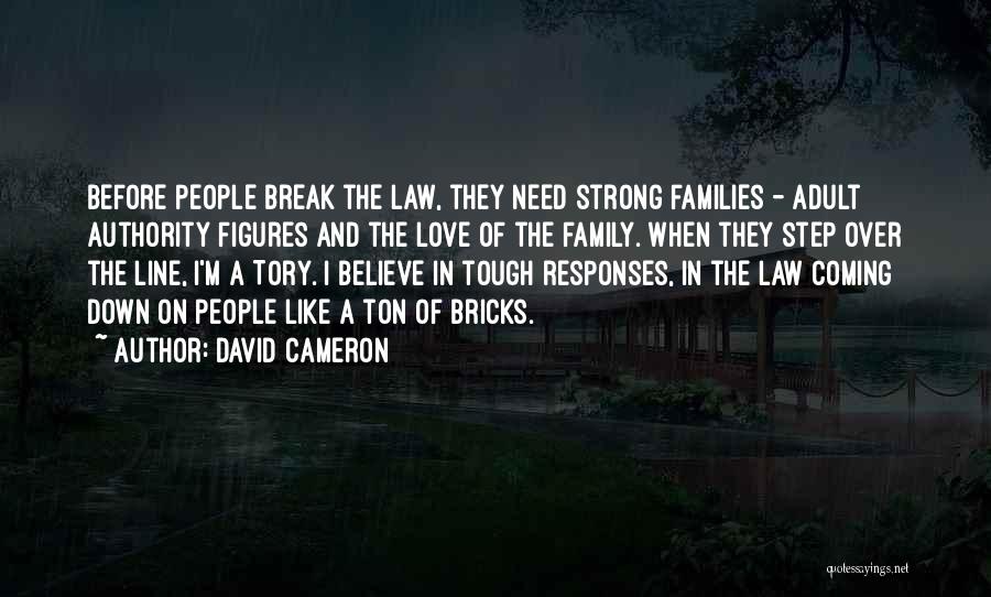 David Cameron Quotes: Before People Break The Law, They Need Strong Families - Adult Authority Figures And The Love Of The Family. When