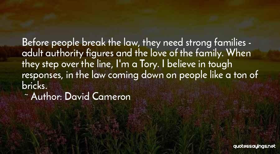 David Cameron Quotes: Before People Break The Law, They Need Strong Families - Adult Authority Figures And The Love Of The Family. When