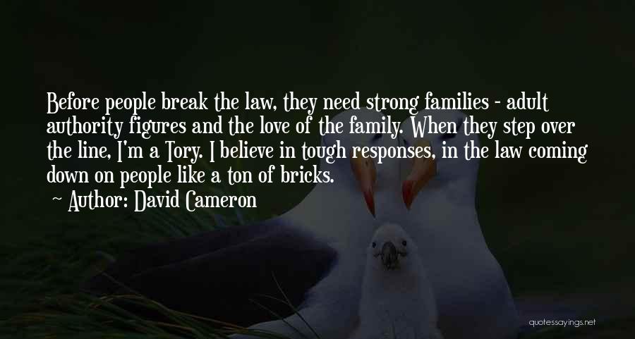 David Cameron Quotes: Before People Break The Law, They Need Strong Families - Adult Authority Figures And The Love Of The Family. When