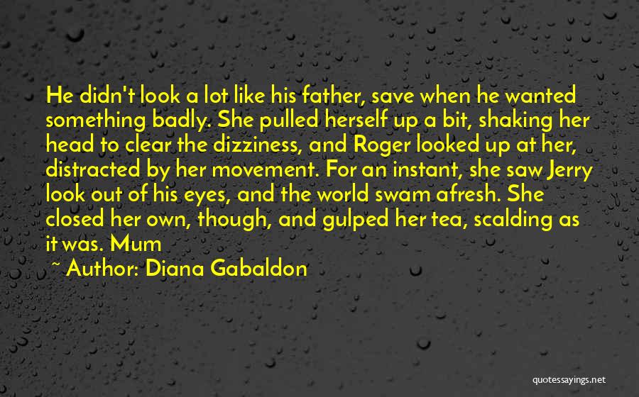 Diana Gabaldon Quotes: He Didn't Look A Lot Like His Father, Save When He Wanted Something Badly. She Pulled Herself Up A Bit,