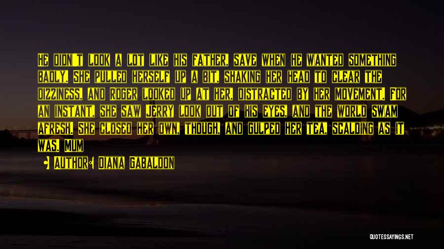 Diana Gabaldon Quotes: He Didn't Look A Lot Like His Father, Save When He Wanted Something Badly. She Pulled Herself Up A Bit,