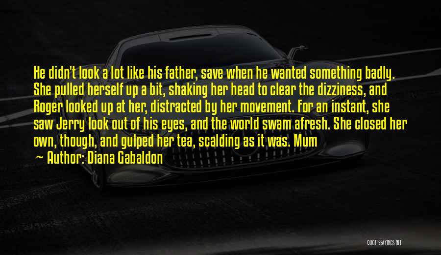 Diana Gabaldon Quotes: He Didn't Look A Lot Like His Father, Save When He Wanted Something Badly. She Pulled Herself Up A Bit,