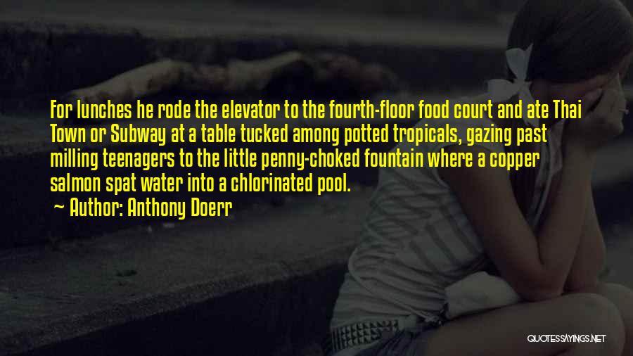 Anthony Doerr Quotes: For Lunches He Rode The Elevator To The Fourth-floor Food Court And Ate Thai Town Or Subway At A Table