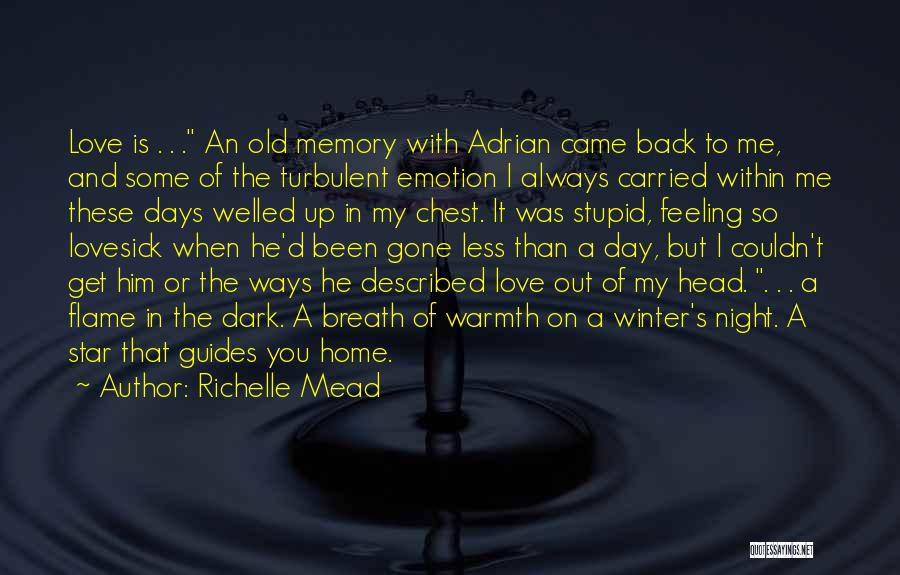 Richelle Mead Quotes: Love Is . . . An Old Memory With Adrian Came Back To Me, And Some Of The Turbulent Emotion