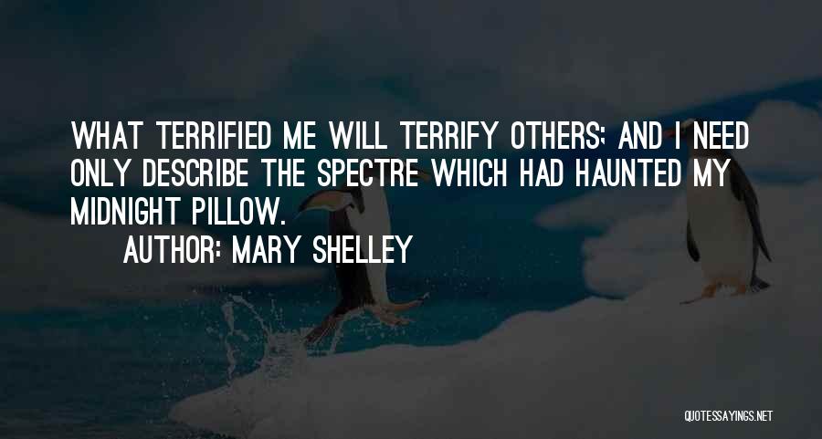 Mary Shelley Quotes: What Terrified Me Will Terrify Others; And I Need Only Describe The Spectre Which Had Haunted My Midnight Pillow.