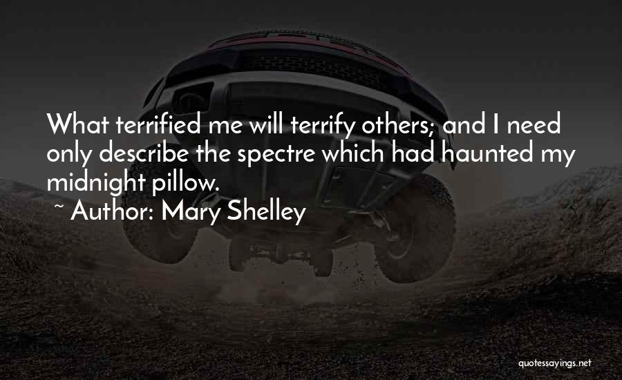 Mary Shelley Quotes: What Terrified Me Will Terrify Others; And I Need Only Describe The Spectre Which Had Haunted My Midnight Pillow.