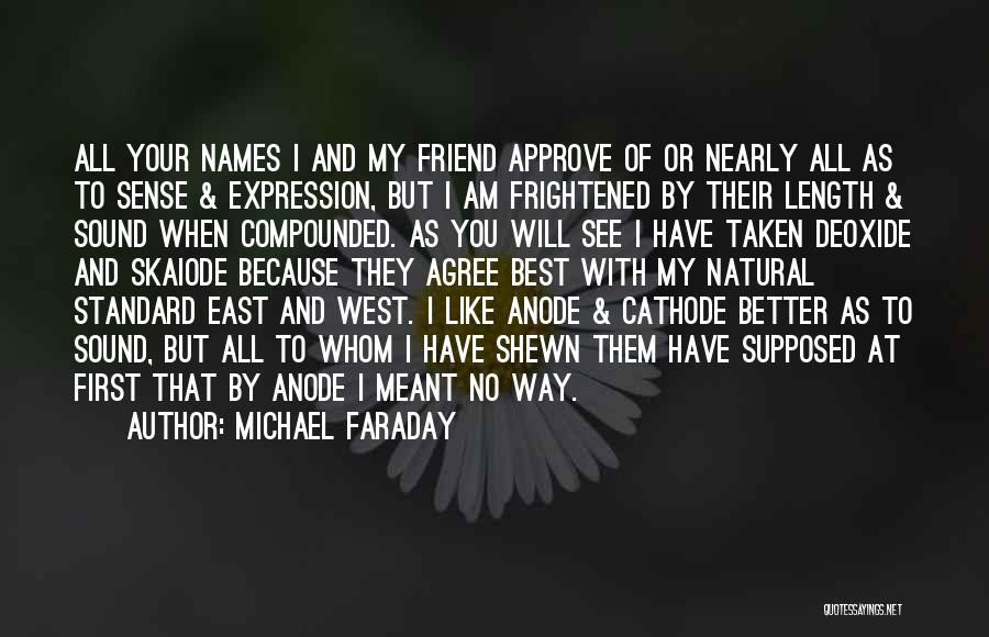 Michael Faraday Quotes: All Your Names I And My Friend Approve Of Or Nearly All As To Sense & Expression, But I Am