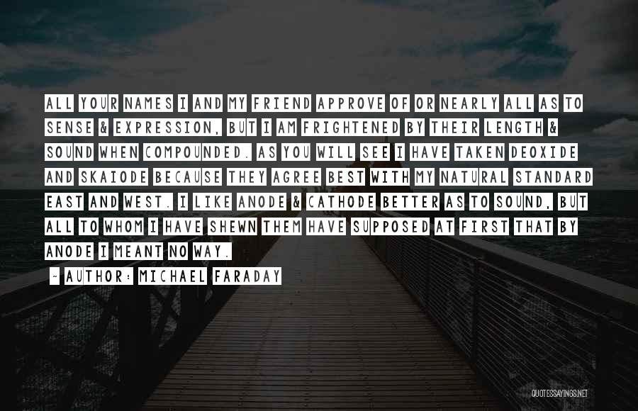 Michael Faraday Quotes: All Your Names I And My Friend Approve Of Or Nearly All As To Sense & Expression, But I Am