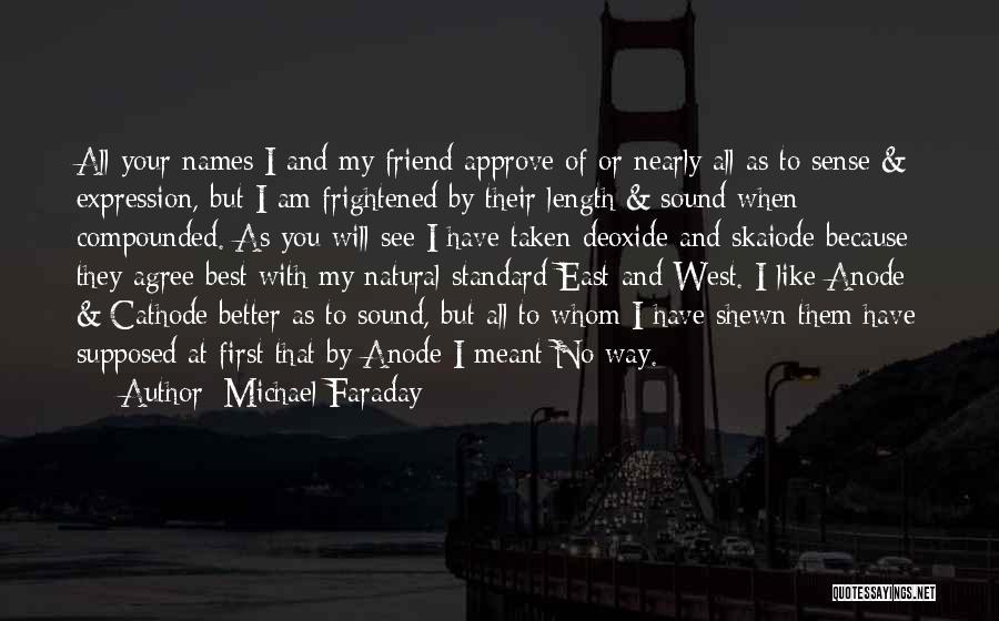 Michael Faraday Quotes: All Your Names I And My Friend Approve Of Or Nearly All As To Sense & Expression, But I Am