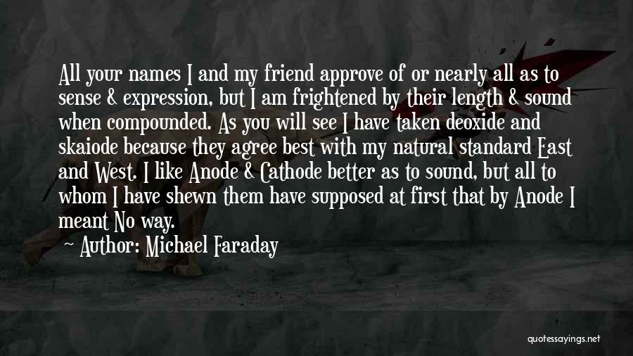 Michael Faraday Quotes: All Your Names I And My Friend Approve Of Or Nearly All As To Sense & Expression, But I Am