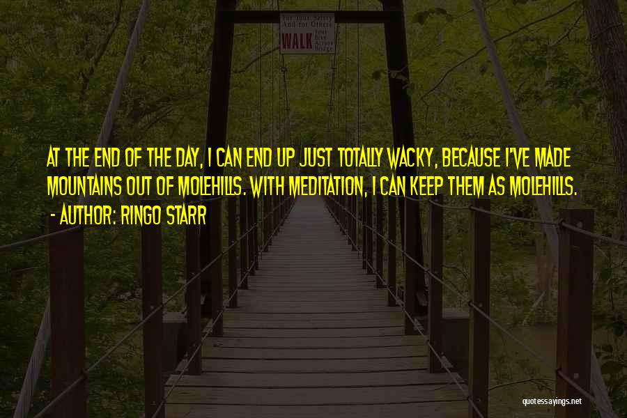 Ringo Starr Quotes: At The End Of The Day, I Can End Up Just Totally Wacky, Because I've Made Mountains Out Of Molehills.