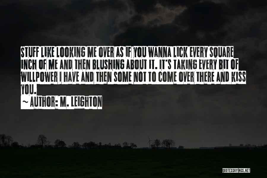 M. Leighton Quotes: Stuff Like Looking Me Over As If You Wanna Lick Every Square Inch Of Me And Then Blushing About It.