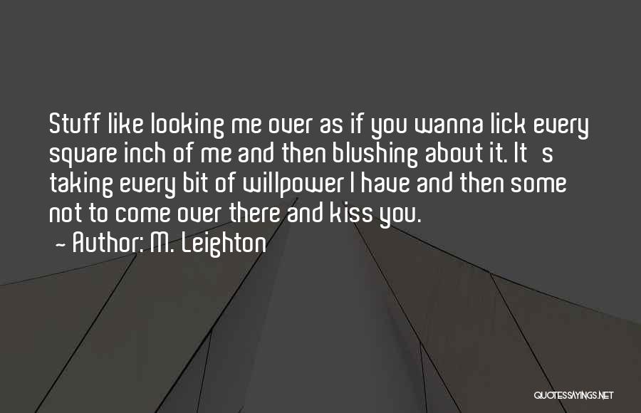 M. Leighton Quotes: Stuff Like Looking Me Over As If You Wanna Lick Every Square Inch Of Me And Then Blushing About It.