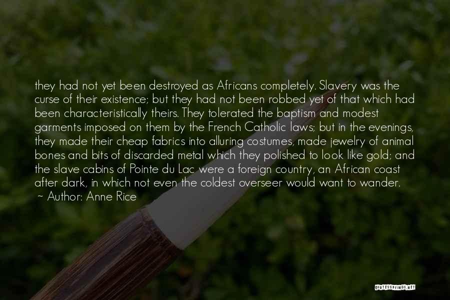 Anne Rice Quotes: They Had Not Yet Been Destroyed As Africans Completely. Slavery Was The Curse Of Their Existence; But They Had Not