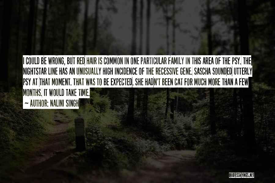Nalini Singh Quotes: I Could Be Wrong, But Red Hair Is Common In One Particular Family In This Area Of The Psy. The